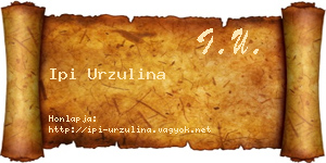 Ipi Urzulina névjegykártya